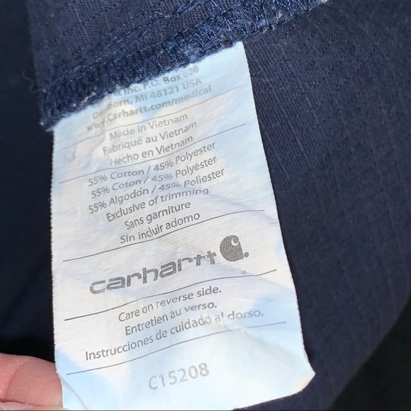 Men’s L / XL CARHARTT Ripstop Utility Scrub Tops C15208 Navy & Black Lot of 2 - Picture 11 of 14